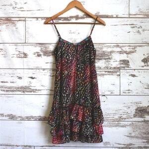 XHILARATION  Women's Heart Print Ruffle Dress Size S